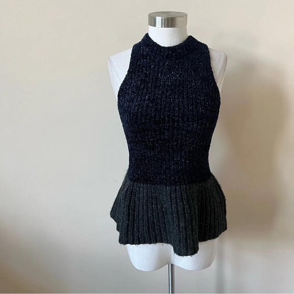 3.1 Philip Lim Metallic Peplum sweater top 17828 - Picture 1 of 8